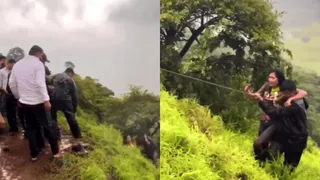 Pune Girl Falls Into Deep Gorge While Taking Selfie; Viral Rescue Video Sparks Debate Over Careless Tourists